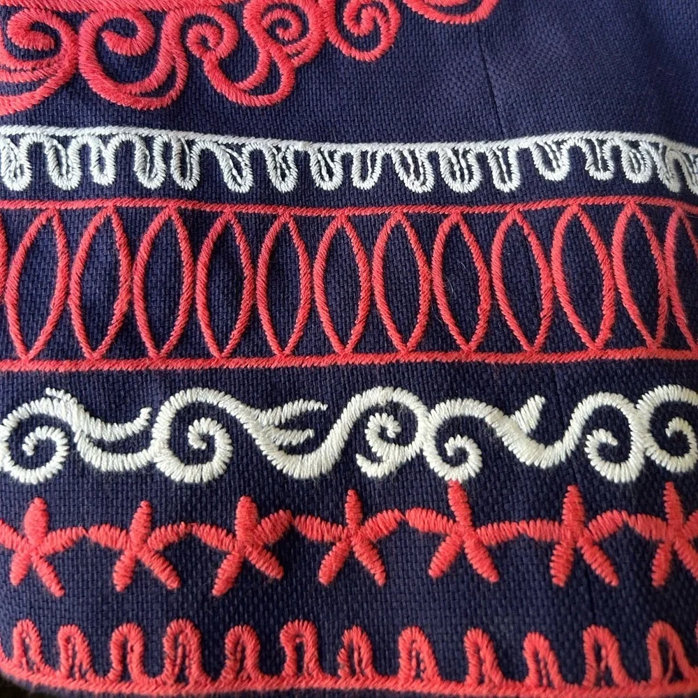 Lilly Pulitzer Bowen Dress Navy Strapless Embroidered Mandala Size 6 - Picture 4 of 10